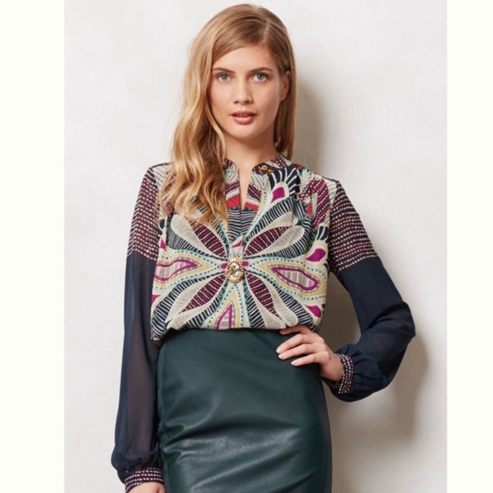 Tt Collection Anthropologie Artemisia Boho Peasant Blouse